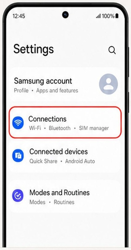 Samsung book example showing connections outlined in red.
